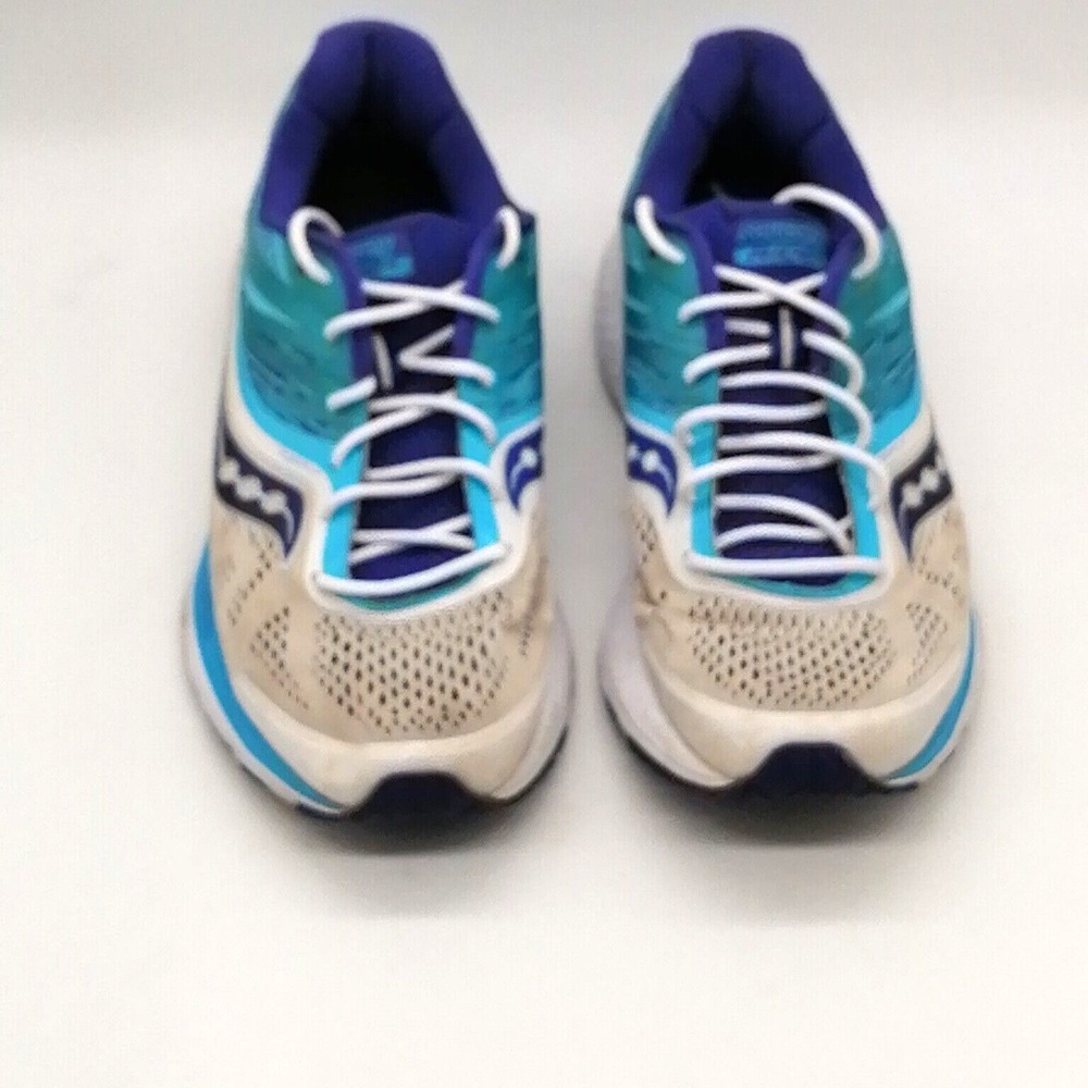 Saucony Shoes Womens Ride 10 Blue Gray 10 Running Sneakers Comfort S10373-3